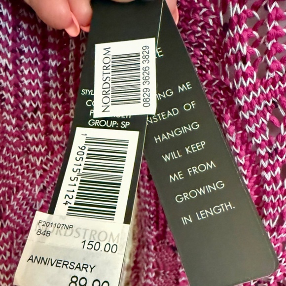 NWT Nic+Zoe Peak Mixed Stitch Sweater, Pink, size MP - Picture 5 of 5